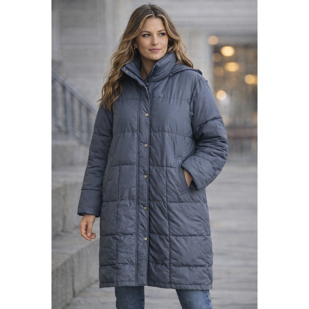 Vintage Struggle Gear William Barry Puffer‎ Coat Blue Gray Women's Large